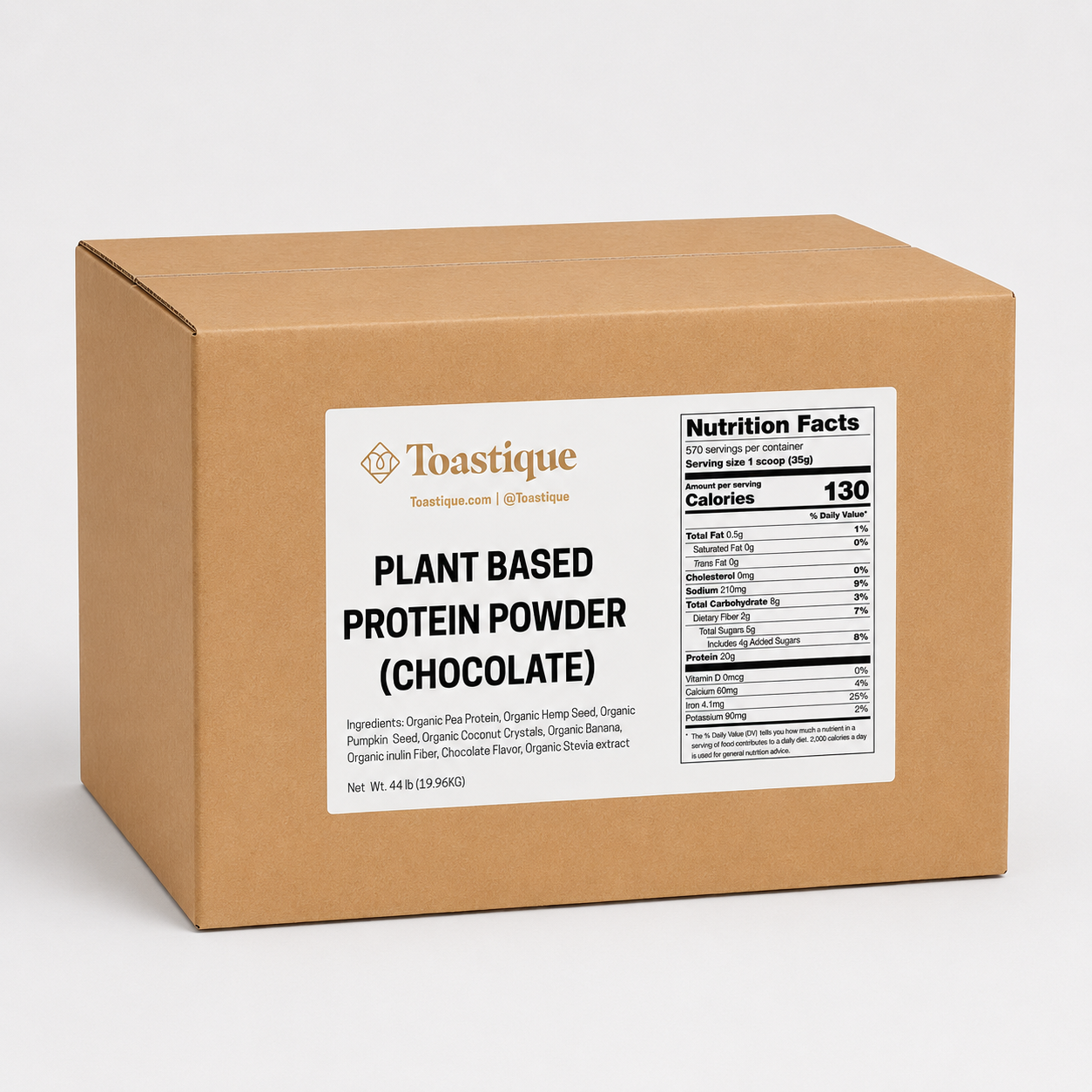 Organic Plant Based Protein Powder 44 Lbs (Chocolate)