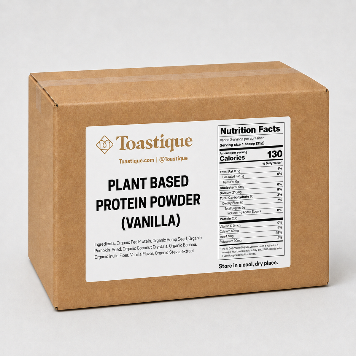 Organic Plant Based Protein Powder 25 Lbs (Vanilla)