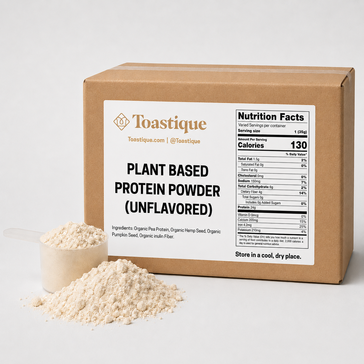 Organic Plant Based Protein Powder 25 Lbs (Unflavored)