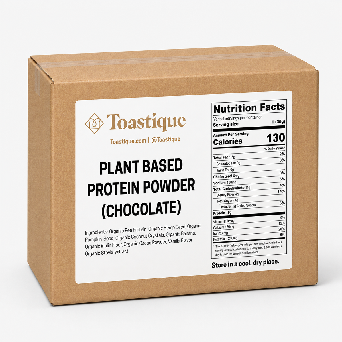 Organic Plant Based Protein Powder 25 Lbs (Chocolate)